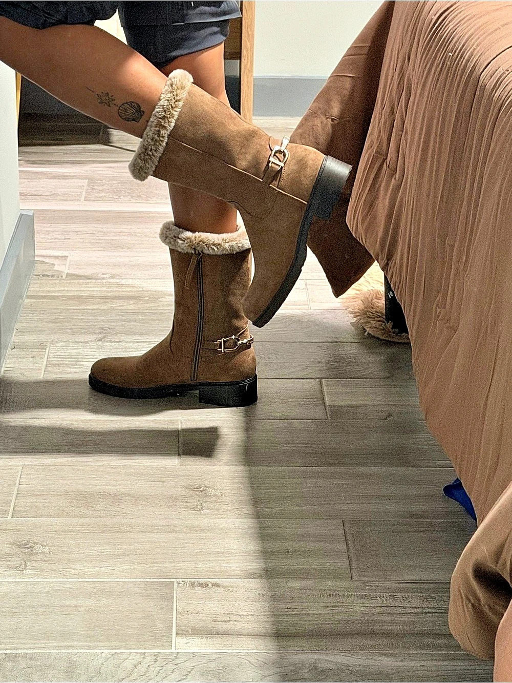 Brown Fur-Lined Winter Boots